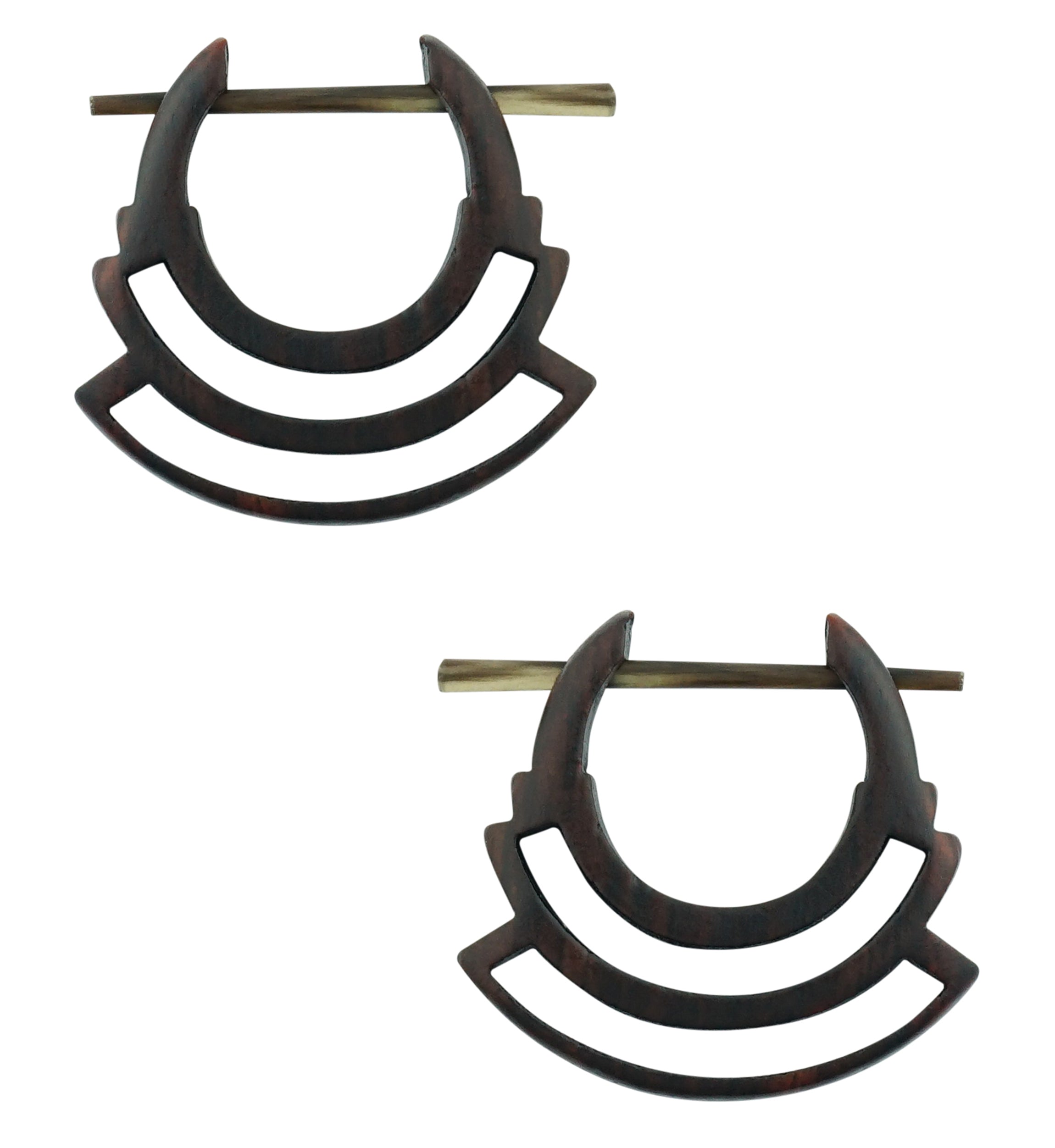 Double Surge Hoop Narra Wood Earrings