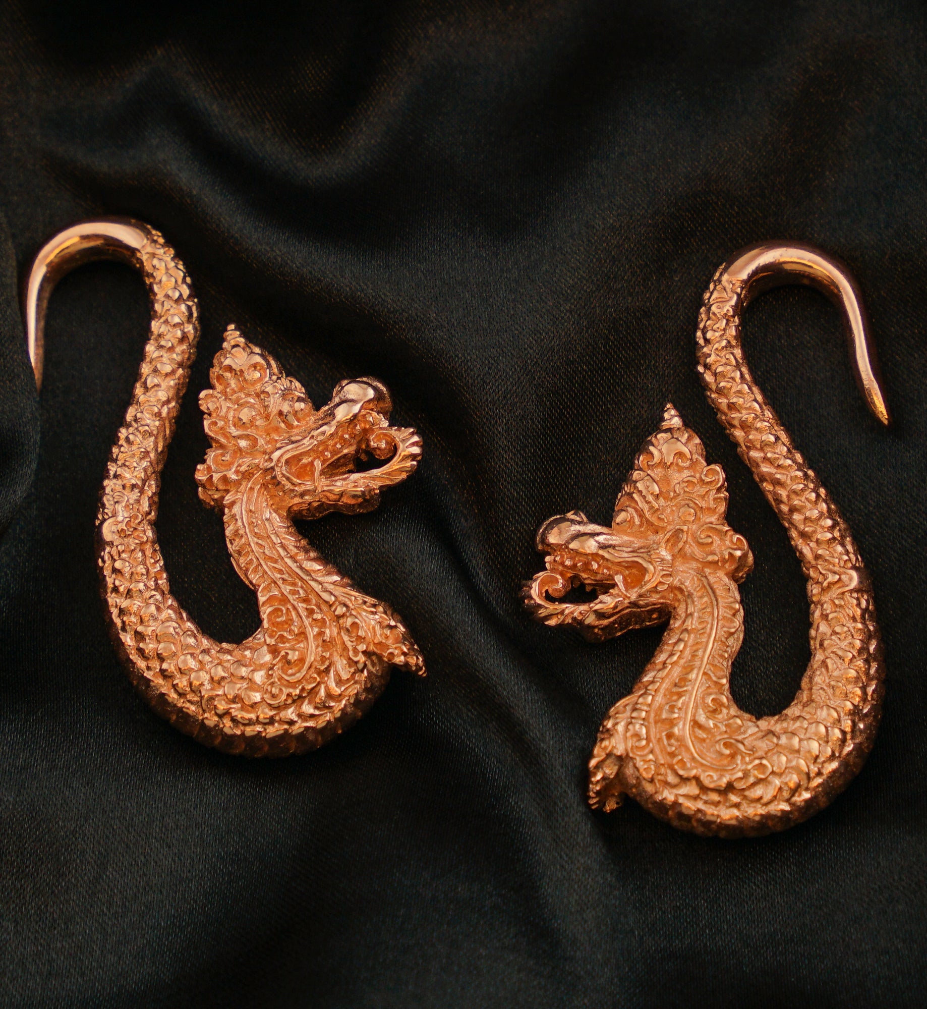 Rose Gold PVD Dragon Brass Ear Weights