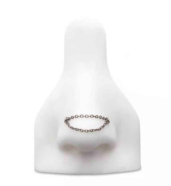 Double Rolo Titanium Nose Piercing Chain