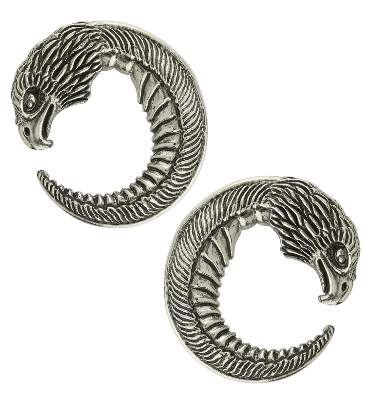 Eagle Head Circular White Brass Ear Weights
