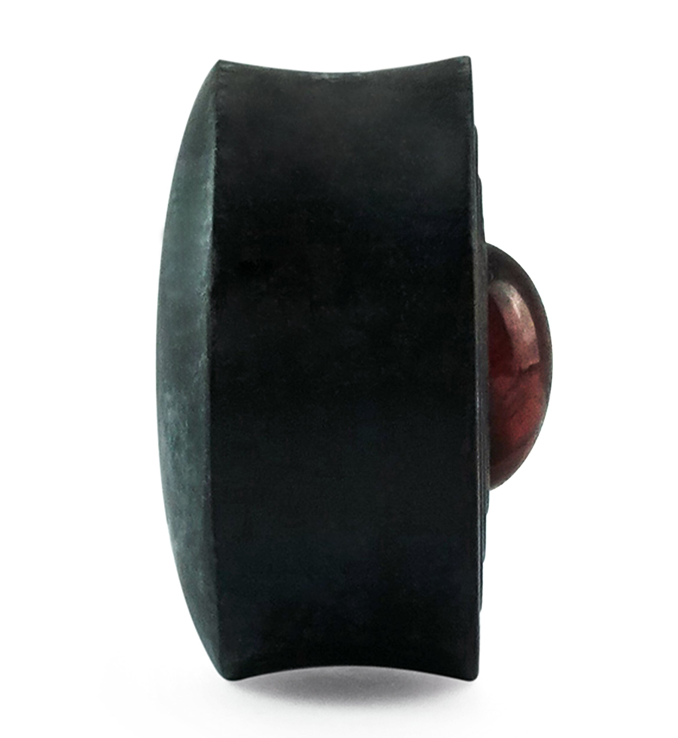 Ecliptic Red Tiger Eye Stone Areng Wood Double Flare Plugs