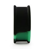 Emerald And Black Double Flare Silicone Plugs