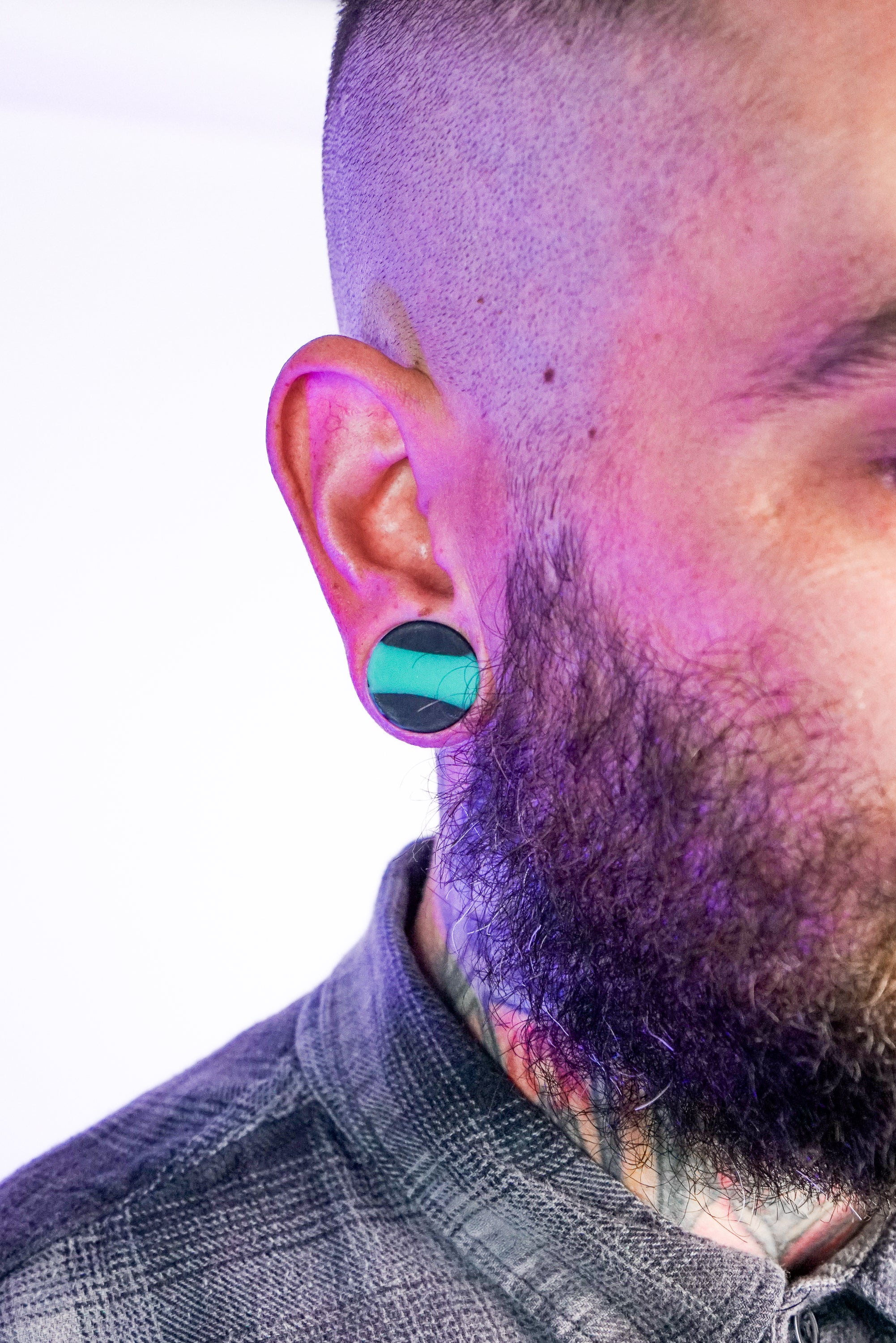 Emerald And Black Double Flare Silicone Plugs