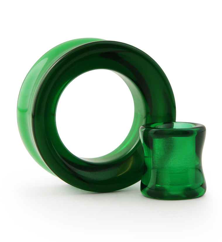 Emerald Green Glass Tunnel Plugs