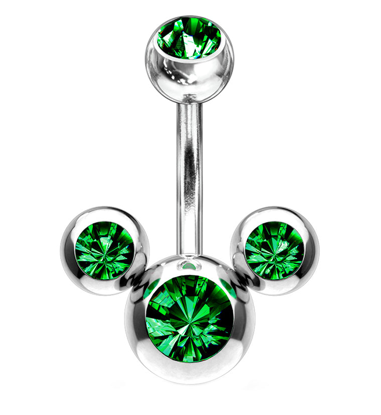 10pc Mix & Match Double Gem CZ Acrylic Belly Button Rings – Navel Jewelry Set