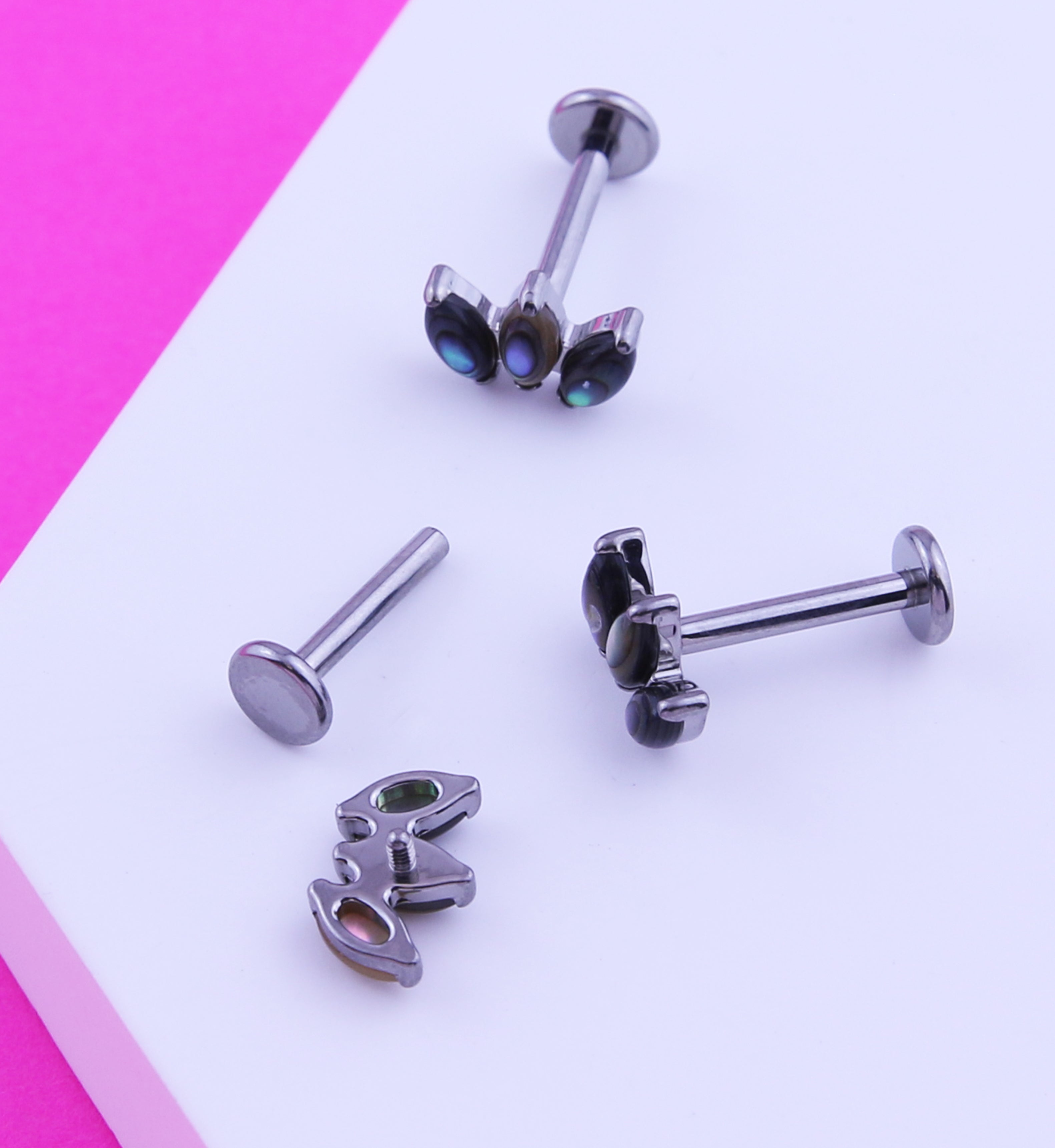 Empress Abalone Internally Threaded Titanium Labret | UrbanBodyJewelry.com