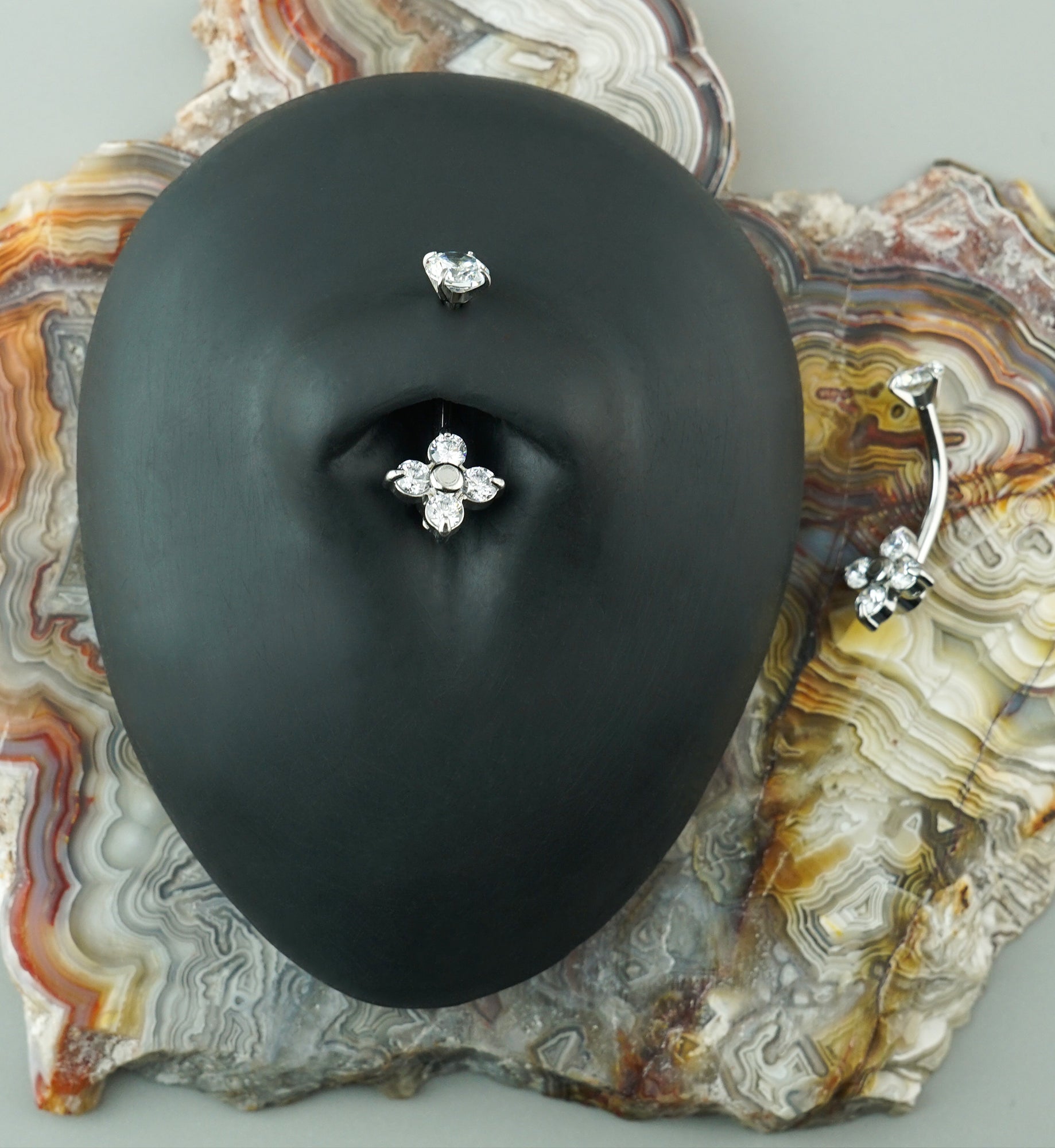 Equinox CZ Stainless Steel Internally Threaded Belly Button Ring