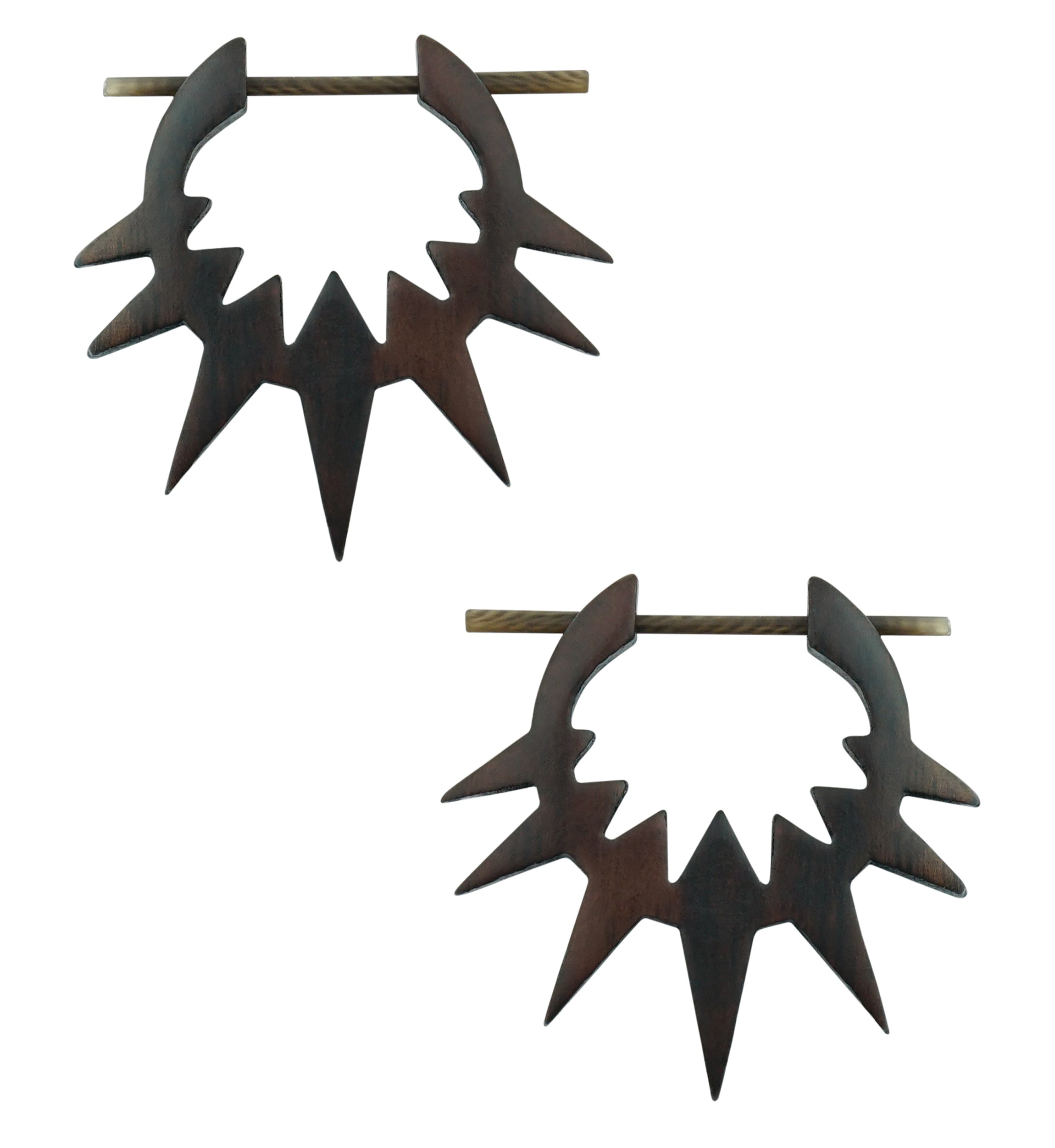 Explosion Hoop Sono Wood Earrings