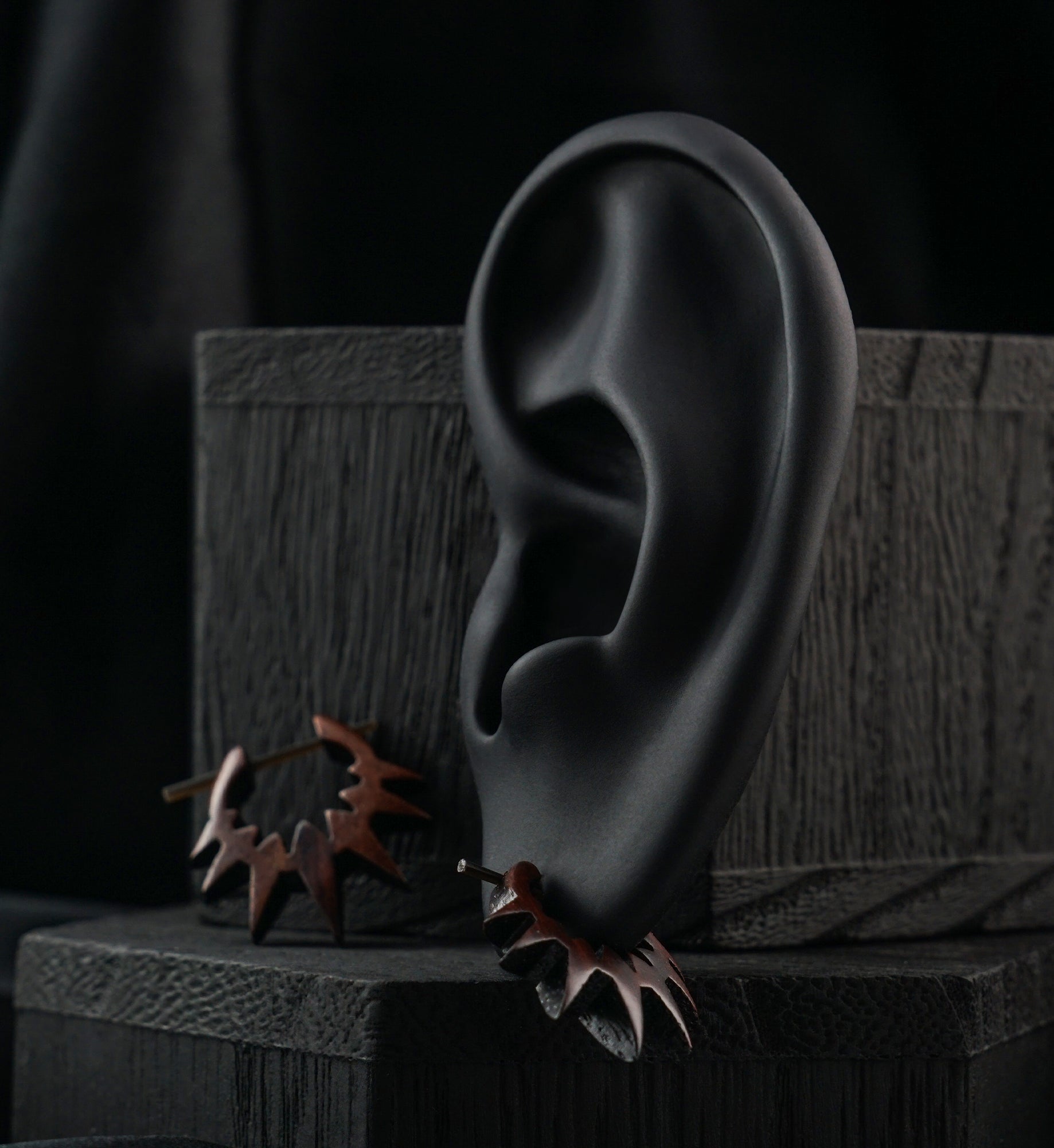 Explosion Hoop Sono Wood Earrings