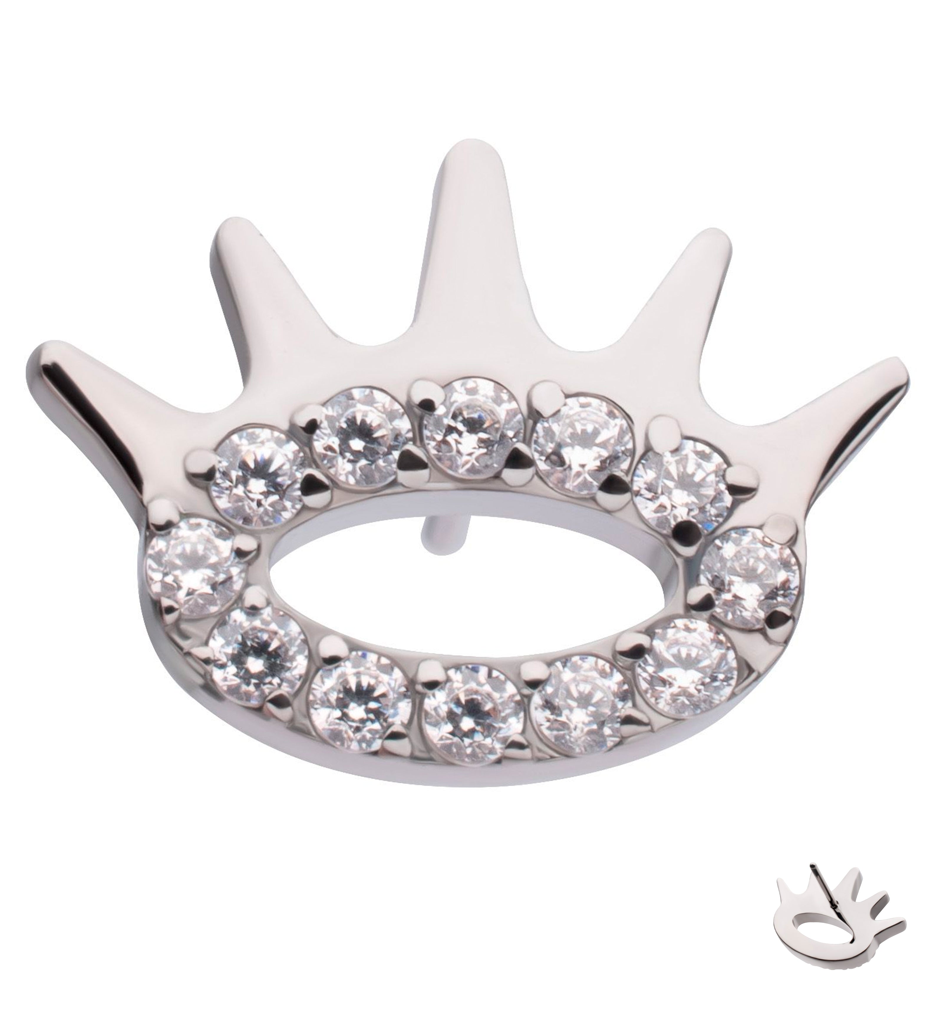 Eyelash Clear CZ Titanium Threadless Top