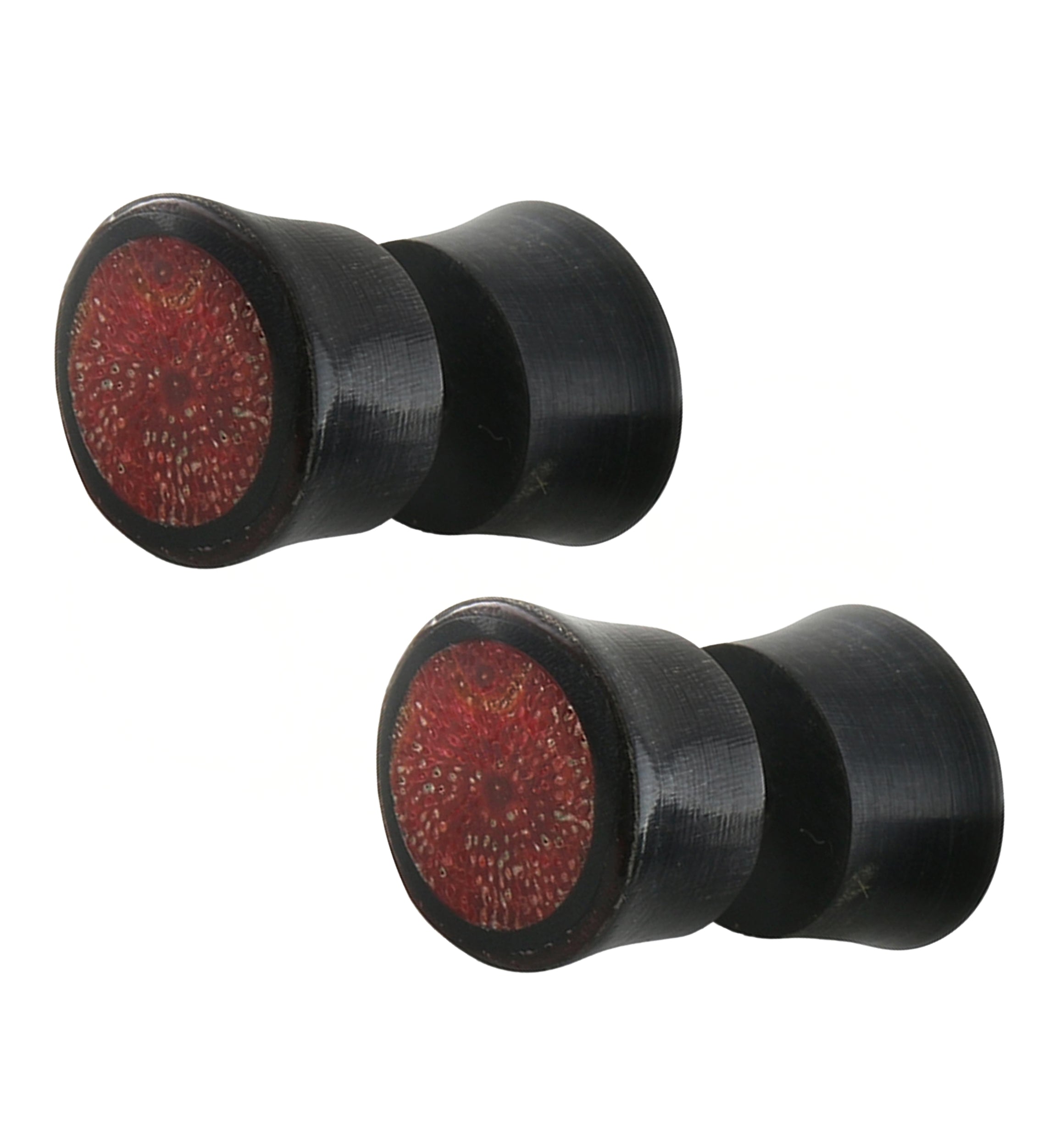 Fake Plugs - Gauges with Coral Stone Inlay