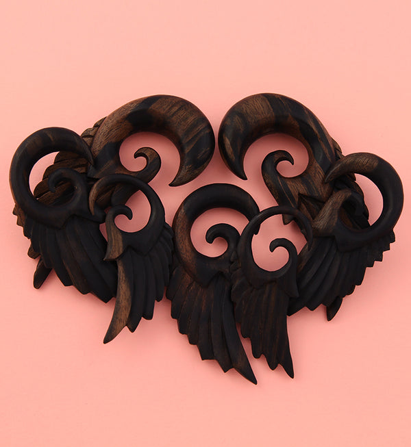 Wooden Feather Spiral Plugs