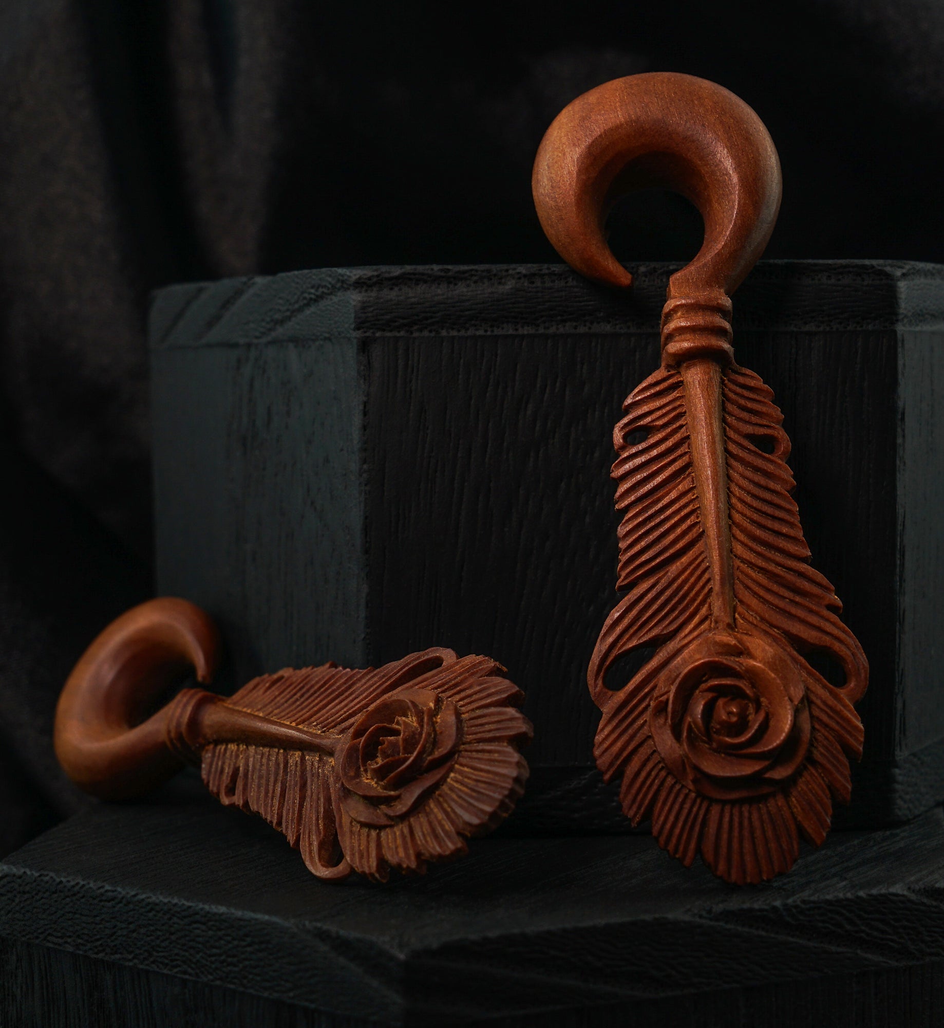 Feathered Rosebud Saba Wooden Hangers