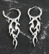 Flame Stainless Steel Hoop Earrings