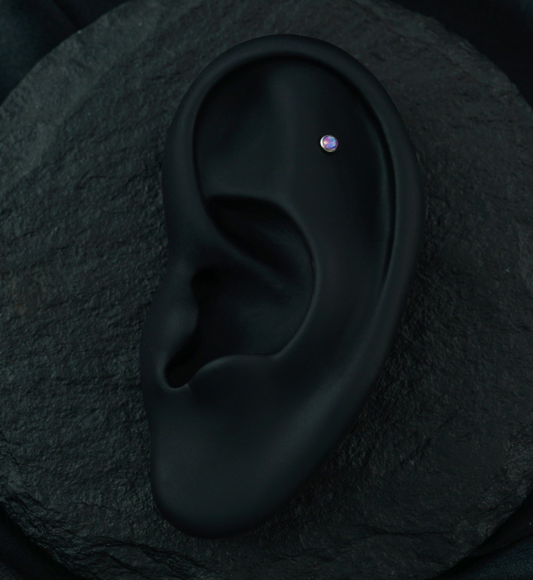 Flat Purple Opalite Titanium Threadless Labret