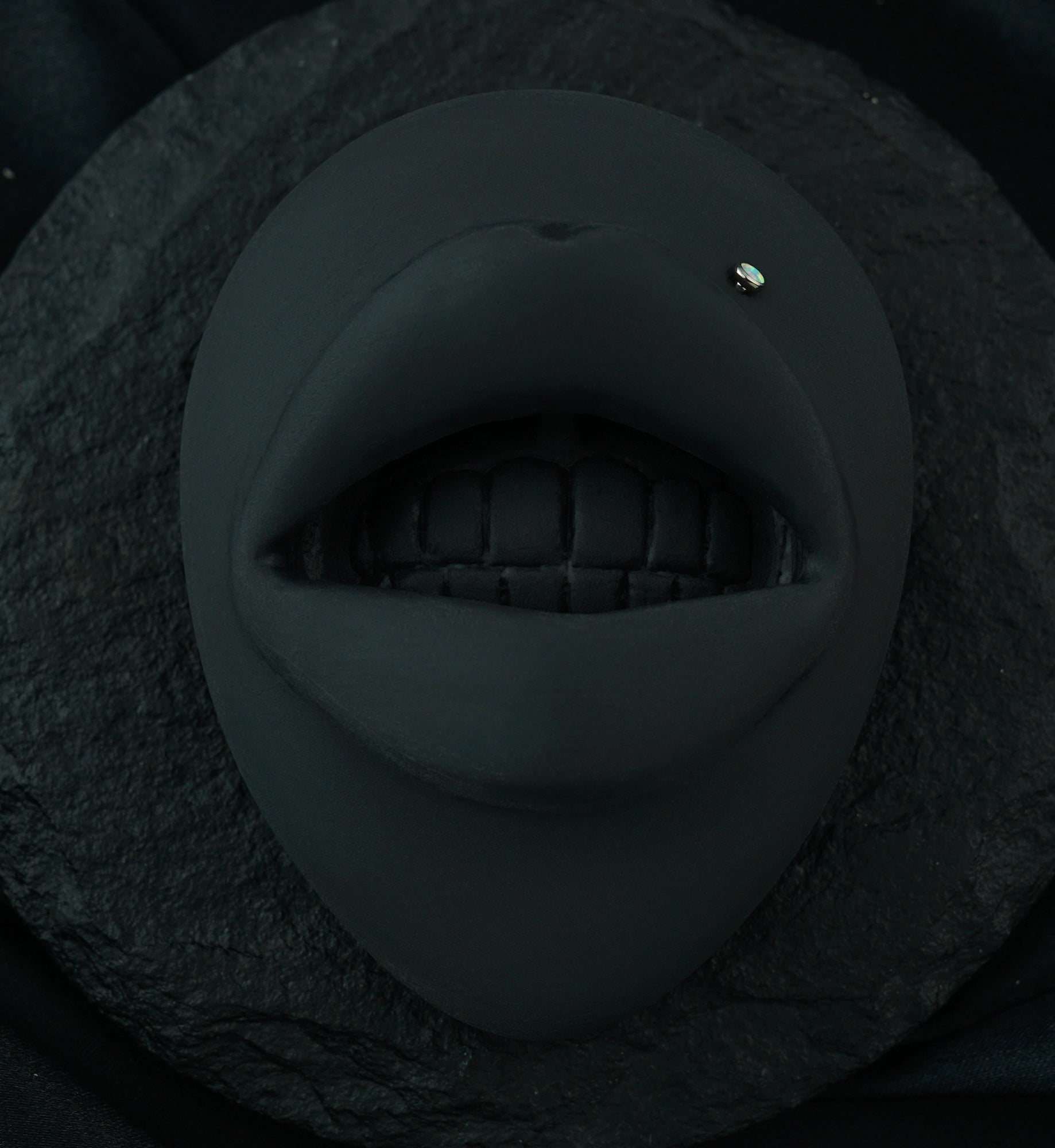 Flat White Opalite Titanium Threadless Labret