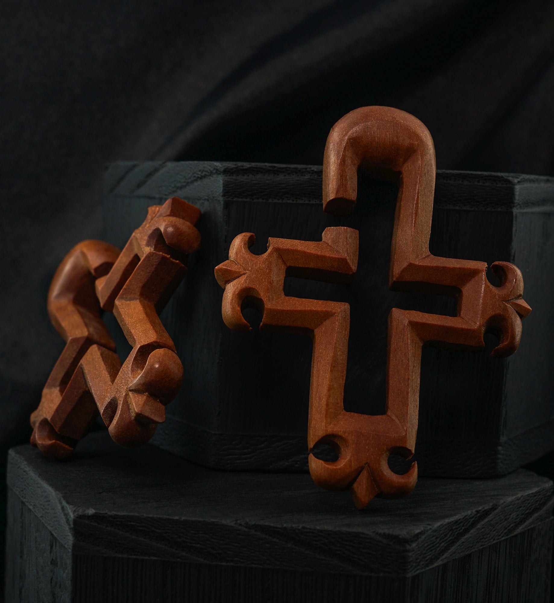Fleur De Lis Cross Saba Wooden Hangers
