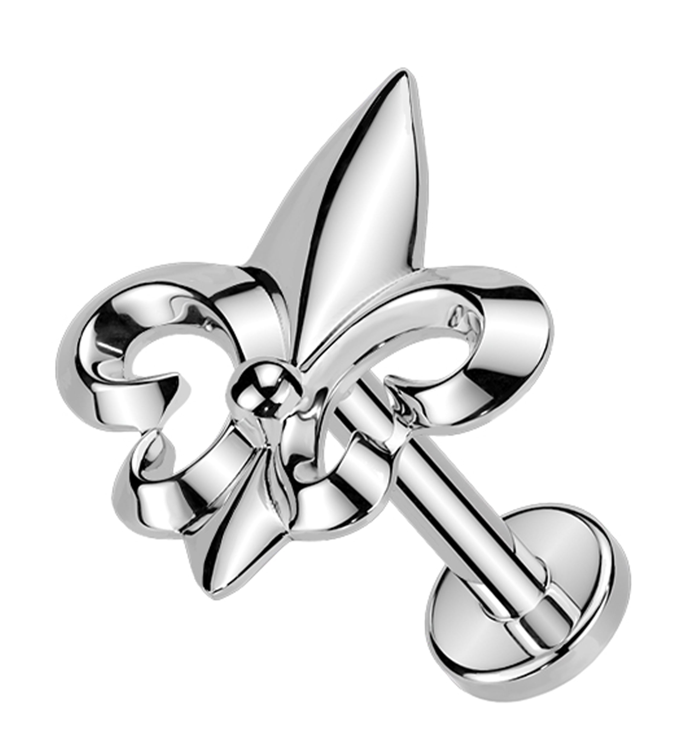 Fleur De Lis Titanium Threadless Labret