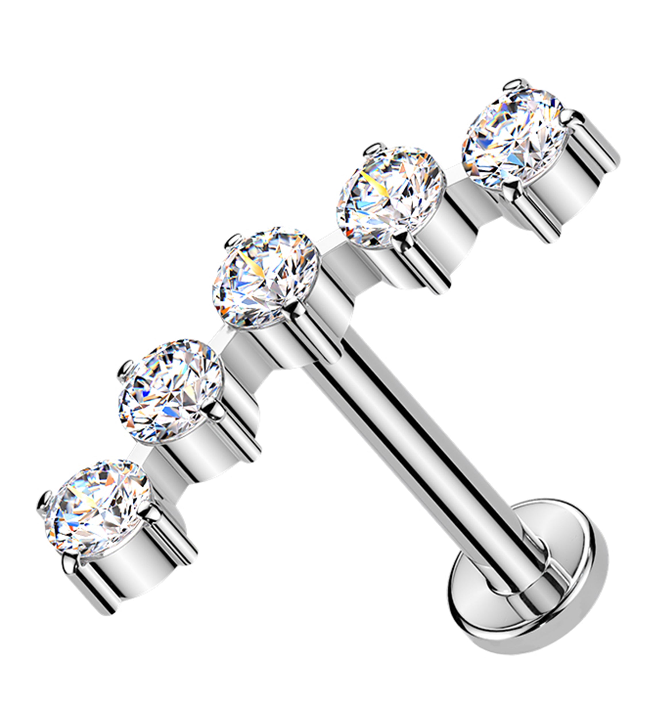 Flex Clear CZ Threadless Titanium Labret