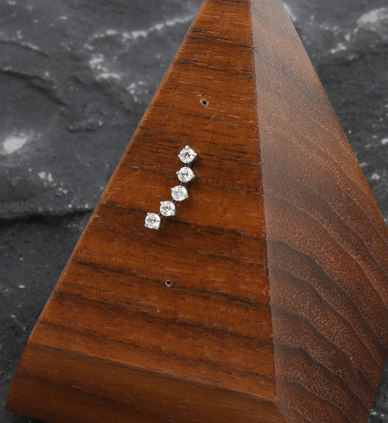 Flex Clear CZ Threadless Titanium Top