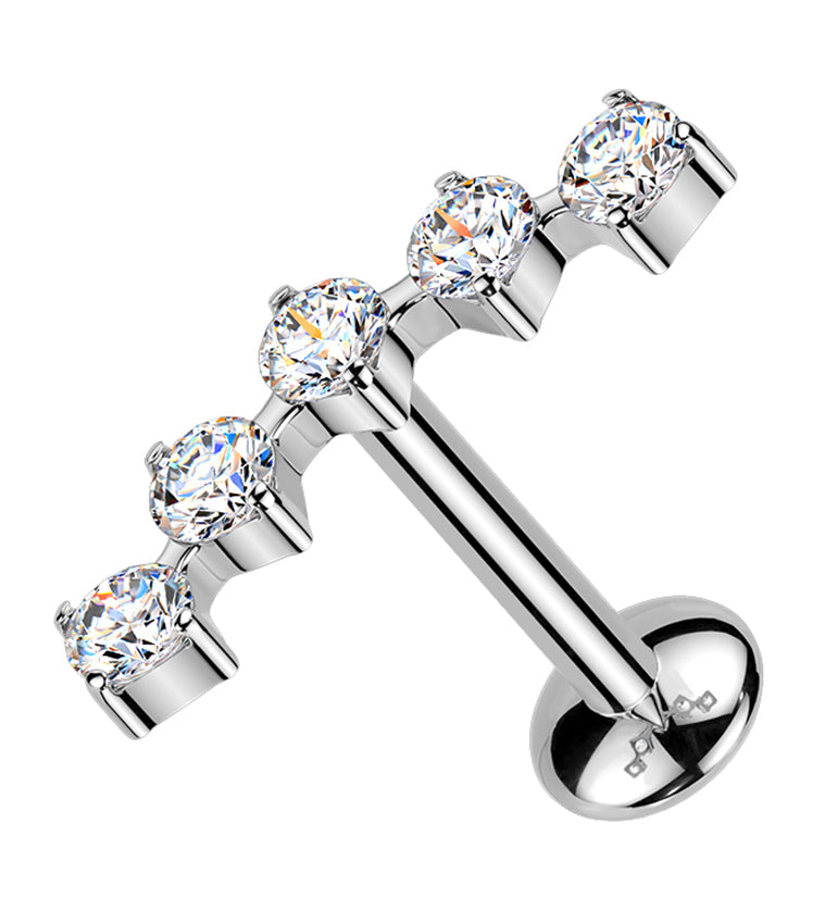 Flex Moissanite Gem Titanium Threadless Labret