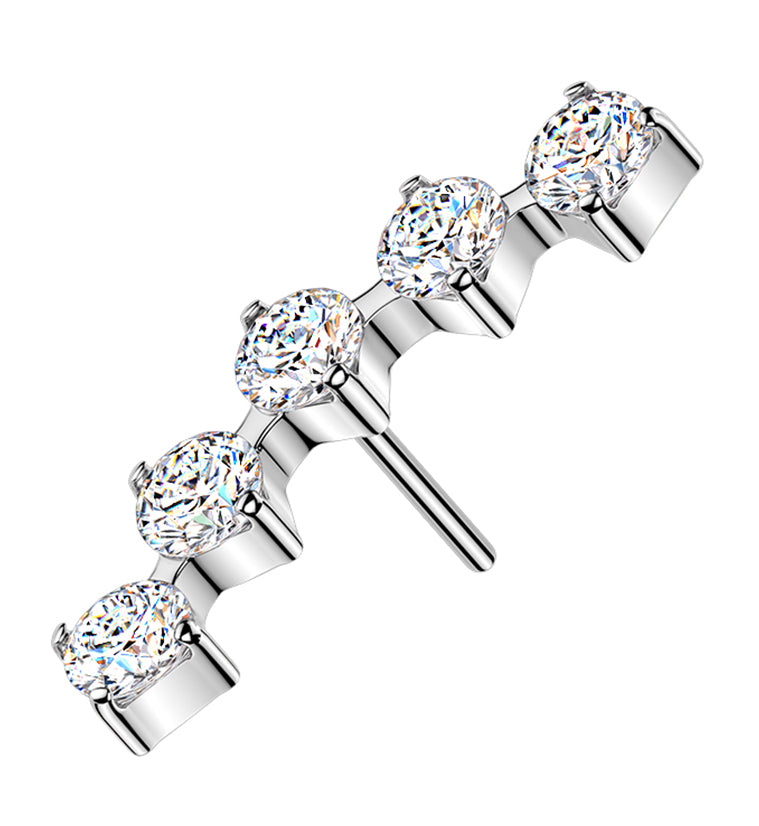 Flex Moissanite Gem Titanium Threadless Top