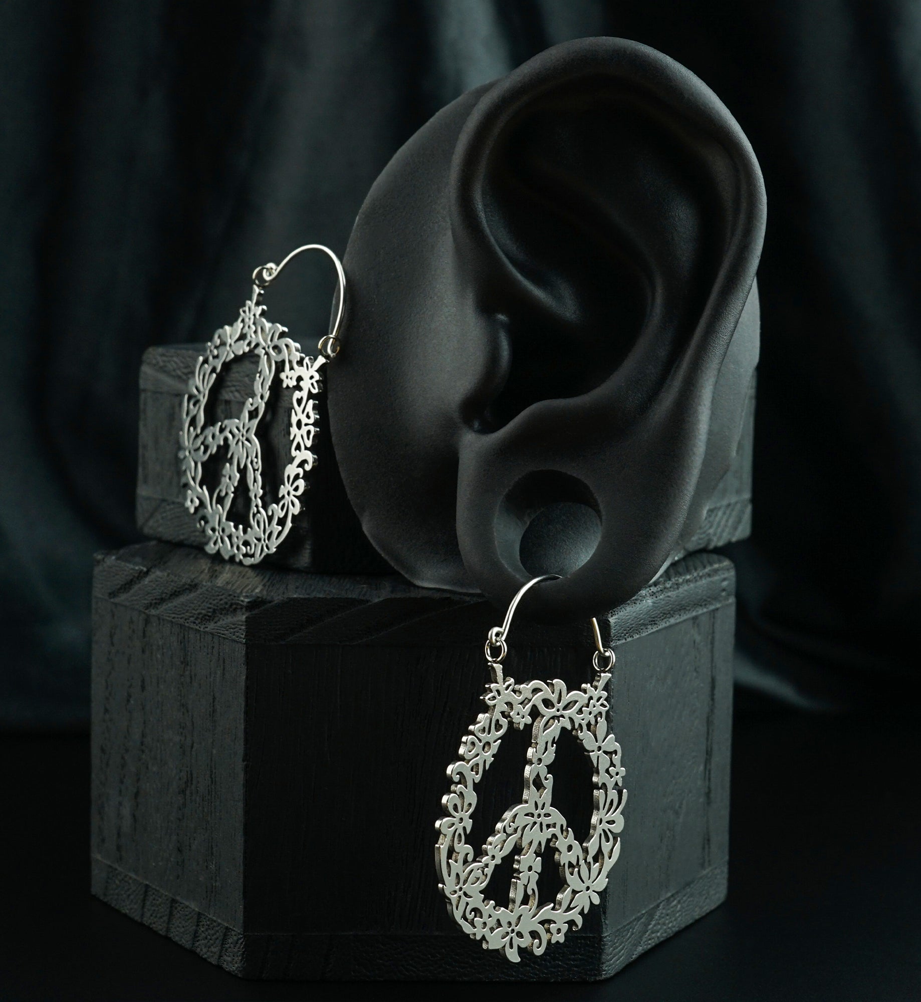 Flower Child Stainless Steel Plug Hoops