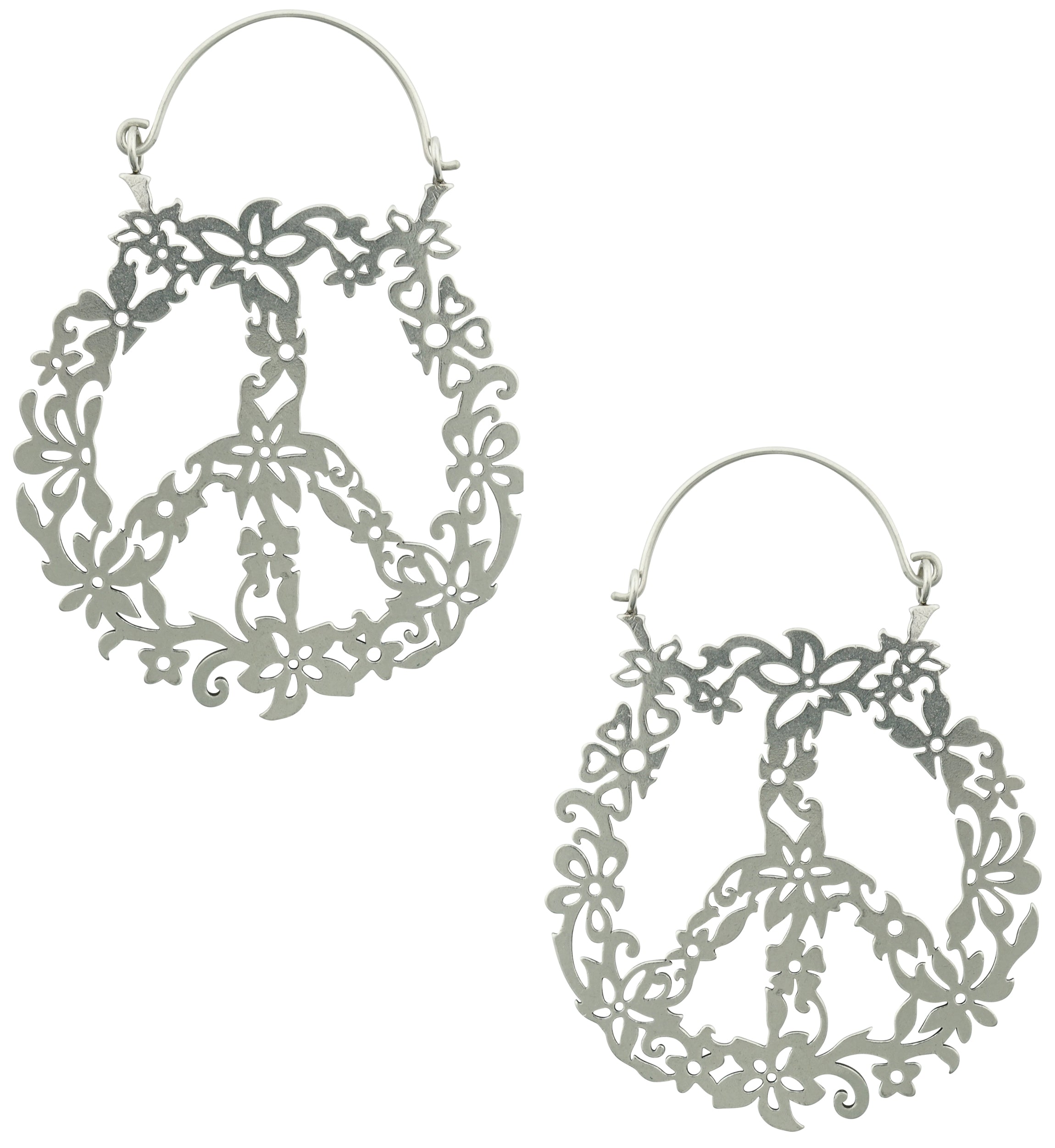 Flower Child Stainless Steel Plug Hoops