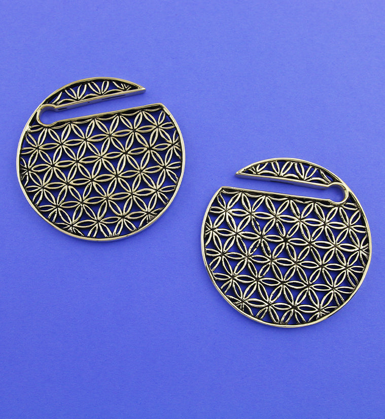 Flower of Life Disk Golden Ear Weights