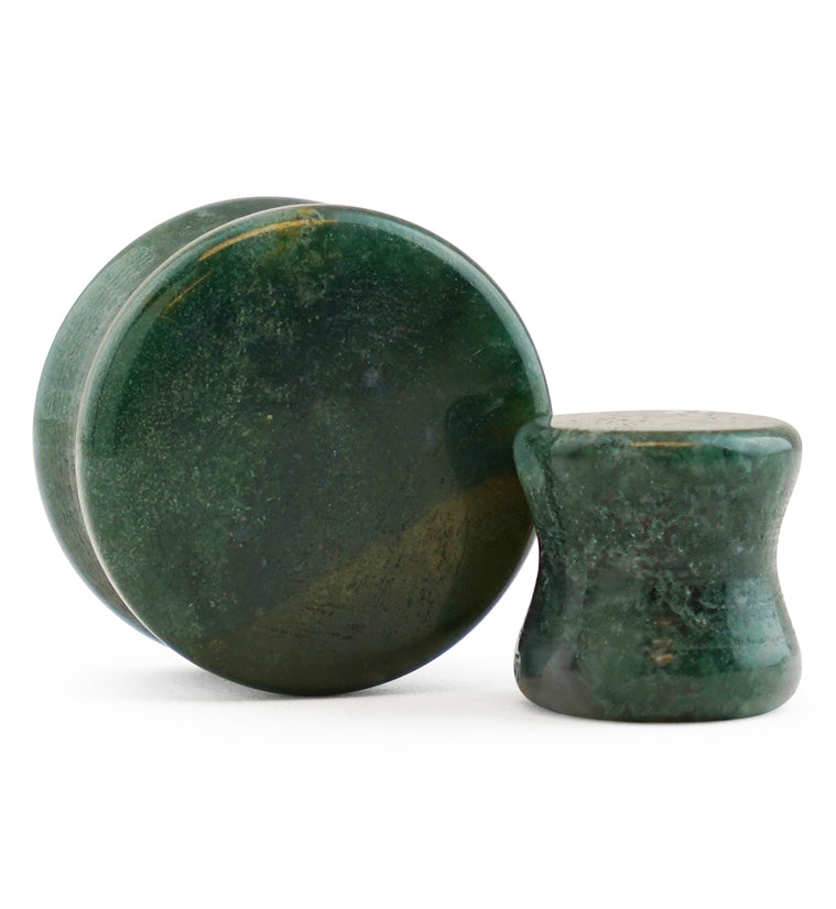 Forest Green Agate Stone Plugs