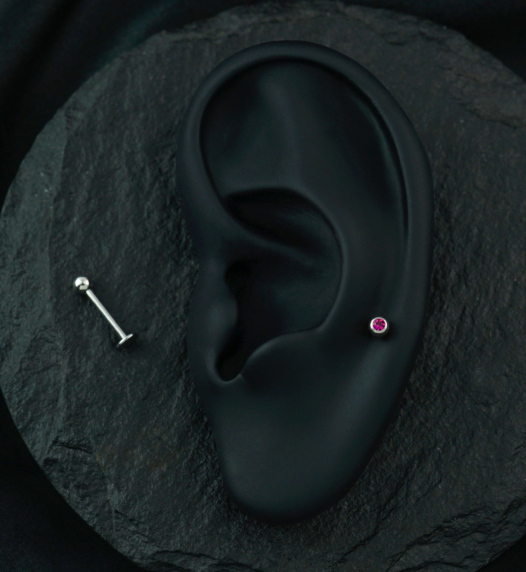 Fuchsia CZ Labret Post