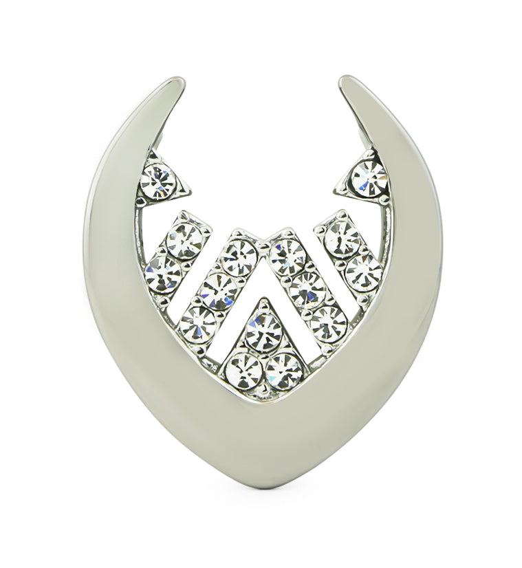 Geo Pave Clear CZ Stainless Steel Saddles