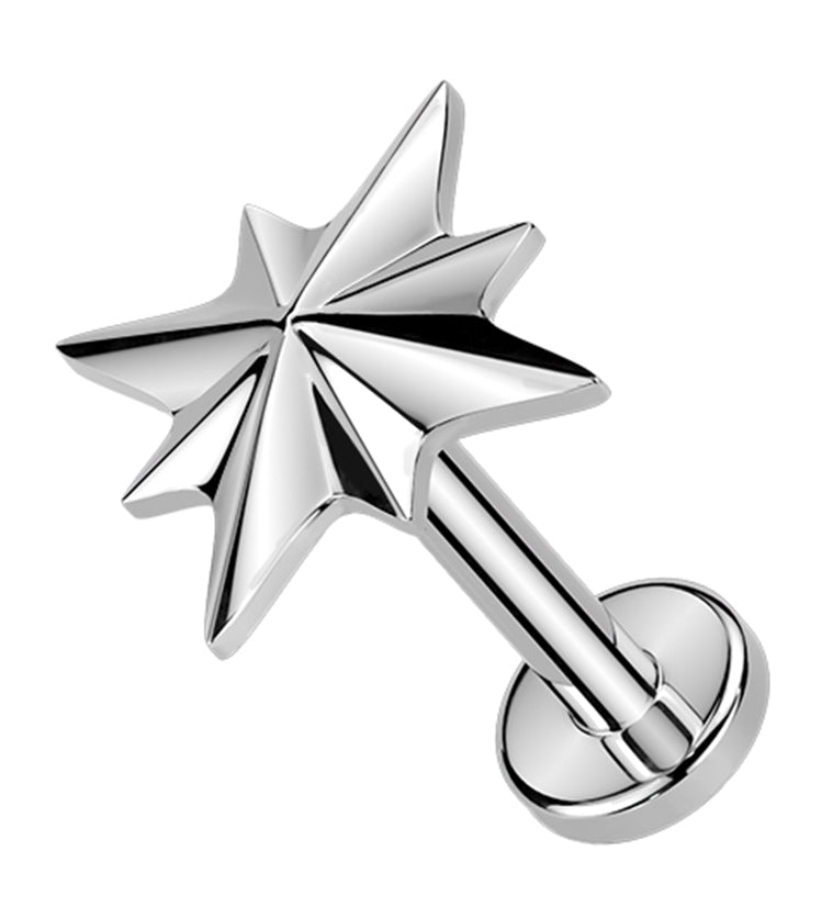 Geo North Star Titanium Threadless Labret