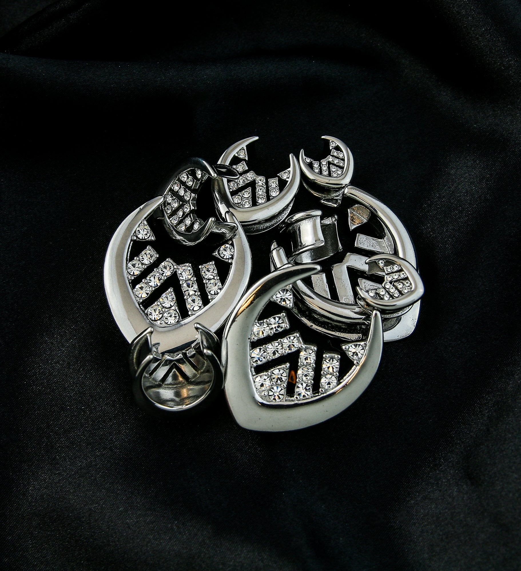 Geo Pave Clear CZ Stainless Steel Saddles