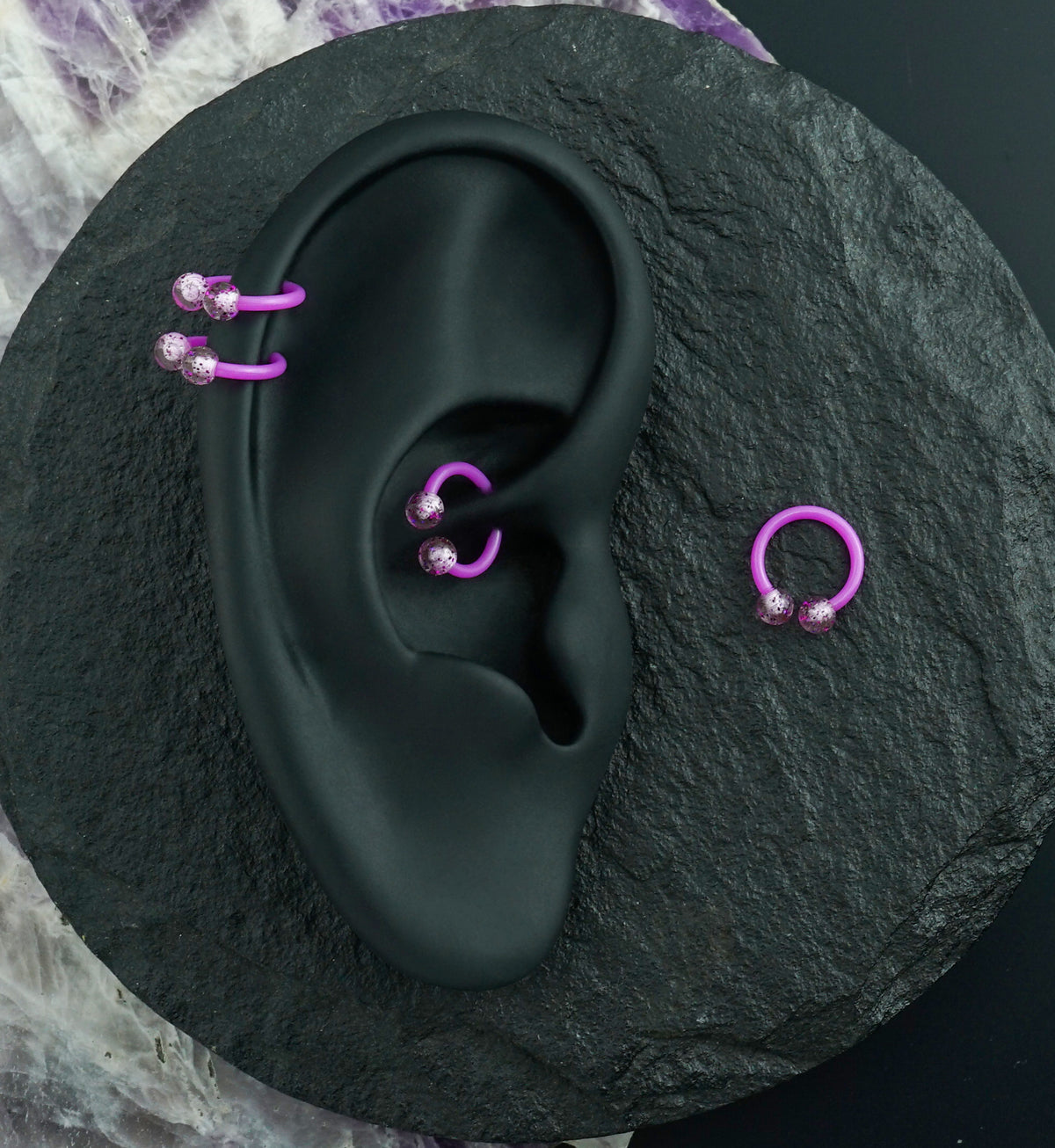 Glitter Purple Bioflex Circular Barbell