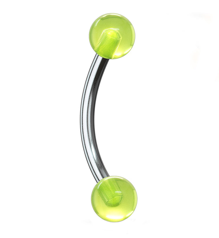 Glow In The Dark Stainless Steel Curved Barbell