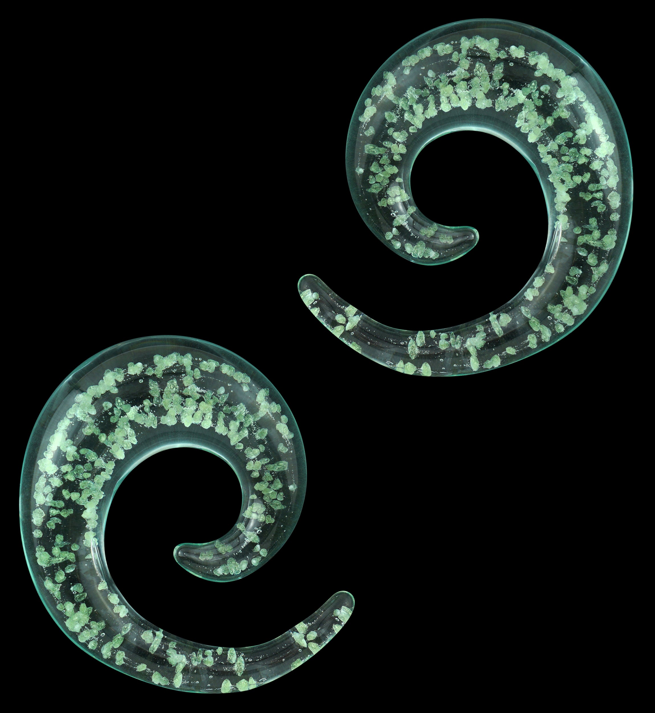 Glow In The Dark Glass Spiral Plugs