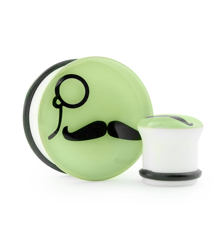 Glow In The Dark Mustache Plugs