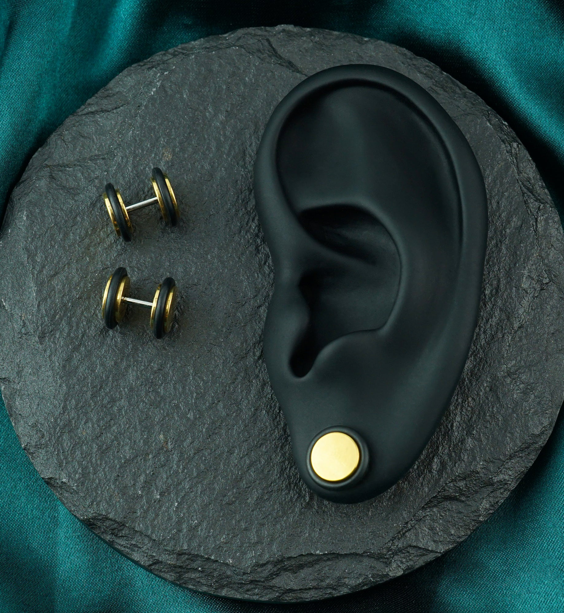 Gold Anodized Stainless Steel Fake Plugs