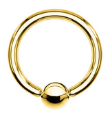 Gold PVD Stainless Steel Captive Ring