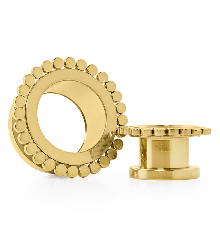 Gold PVD Circlet Stainless Steel Tunnel Plugs
