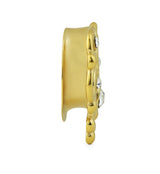 Gold PVD Filigree Clear CZ Stainless Steel Saddles