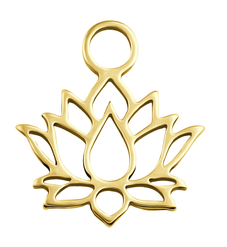 Silver or Gold Cutout Lotus Flower Charm main image 1