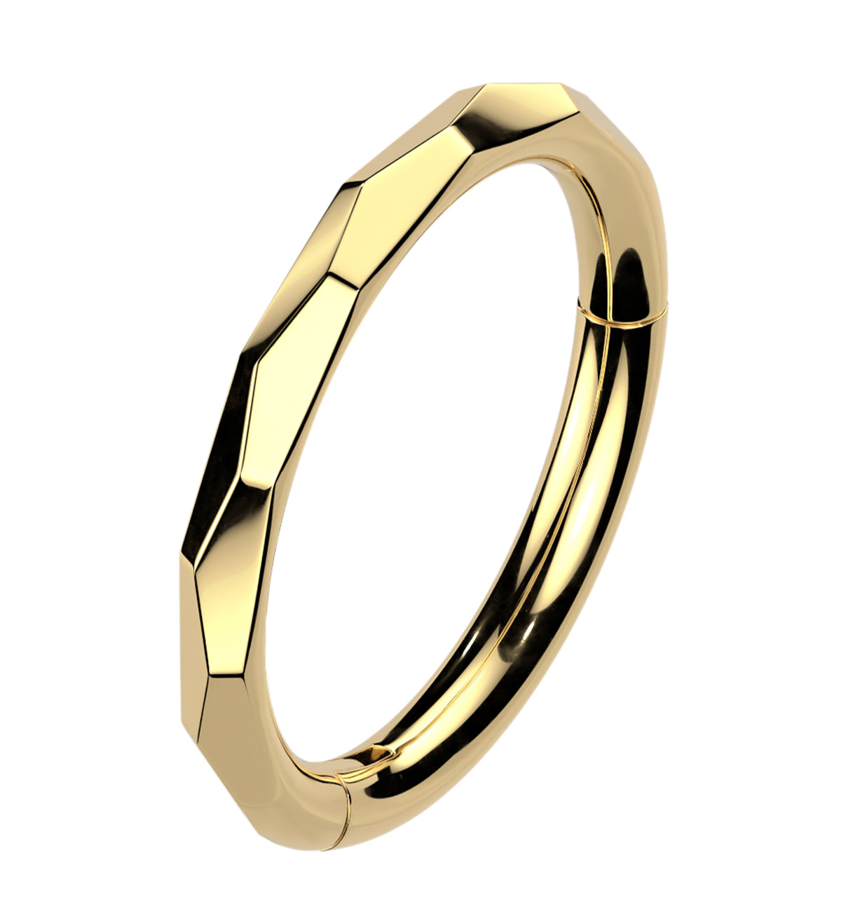 Gold PVD Angled Stainless Steel Hinged Segment Ring