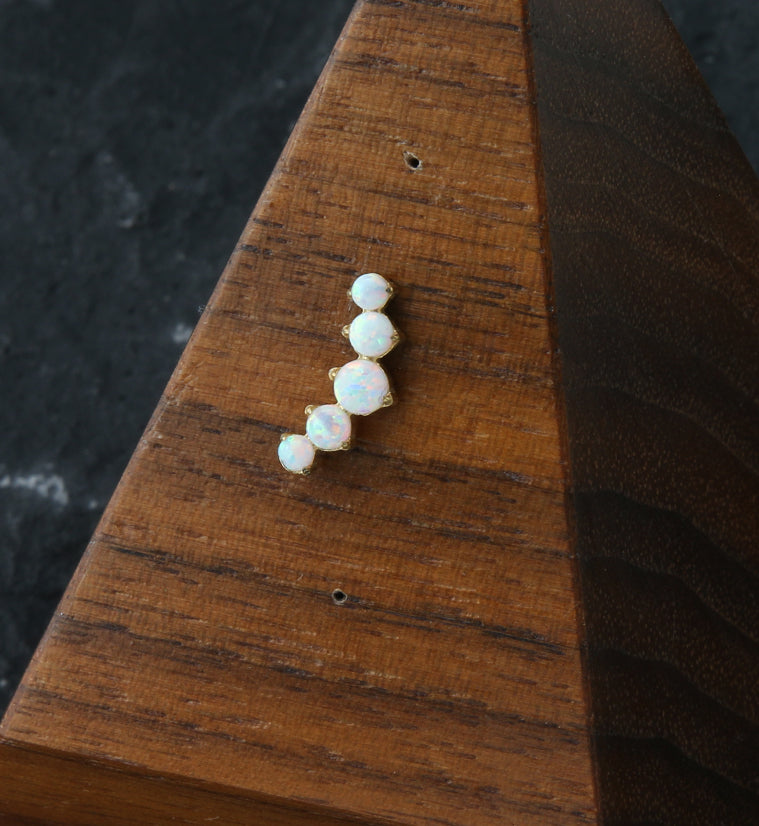 Gold PVD Arch White Opalite Titanium Threadless Top