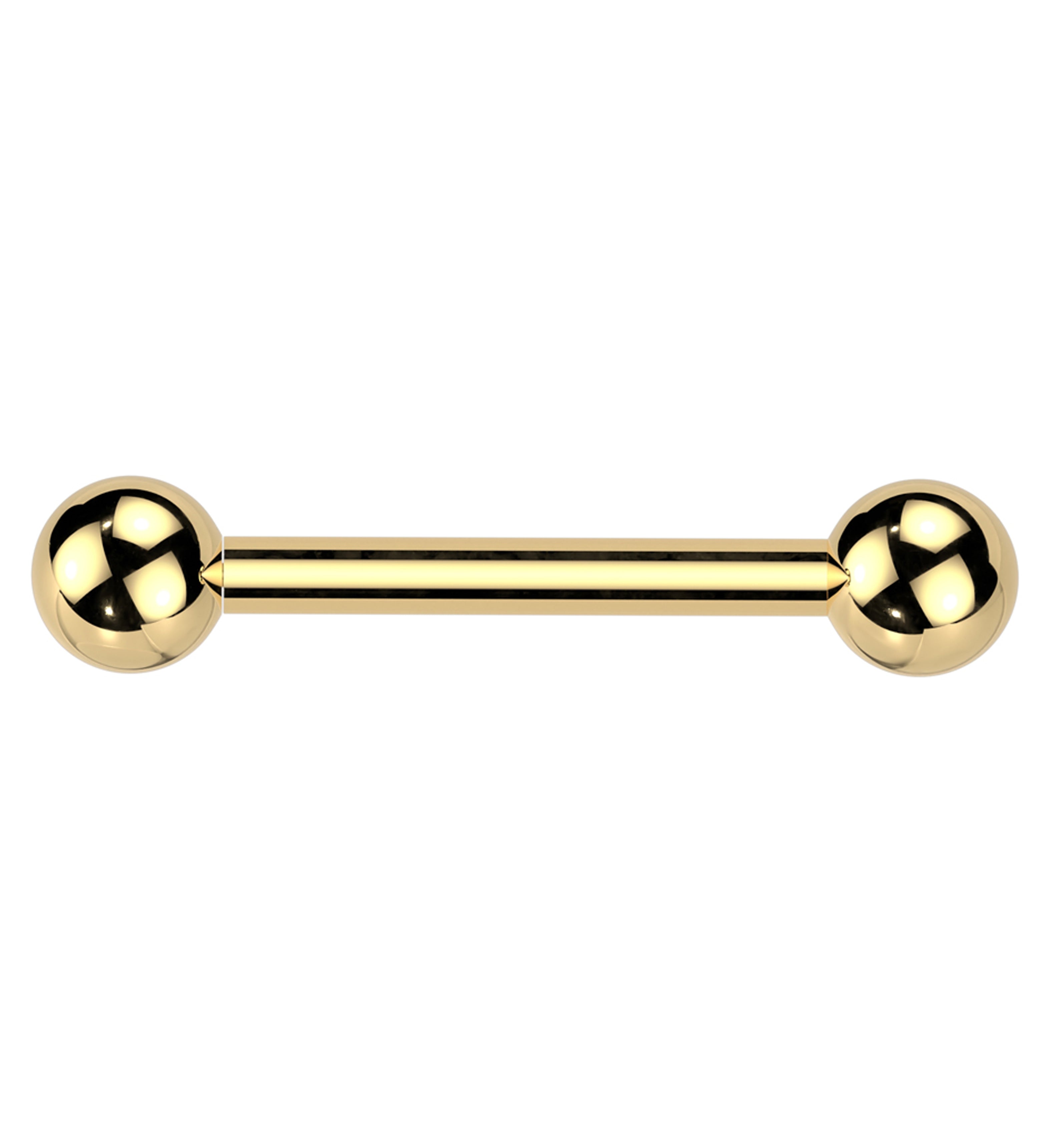 Gold PVD Ball End Titanium Threadless Straight Barbell