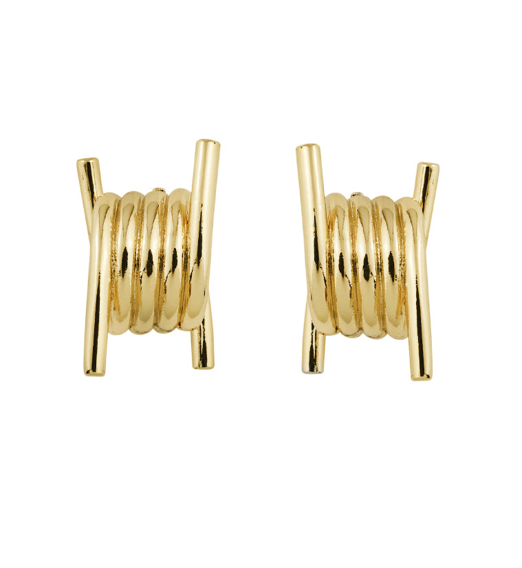 Gold PVD Barbed Wire Hinged Ear Hangers