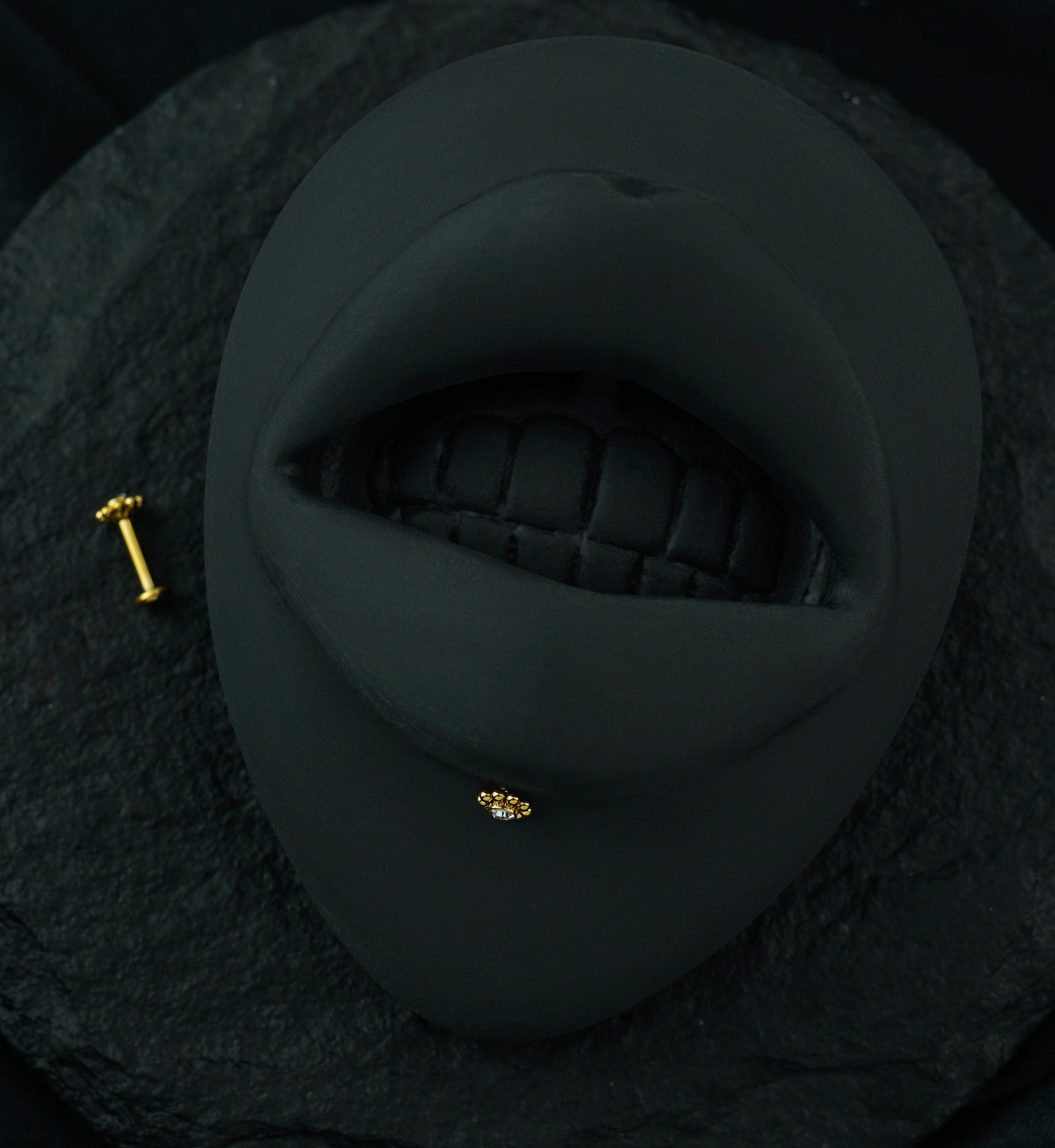 Gold PVD Beaded Gem Labret