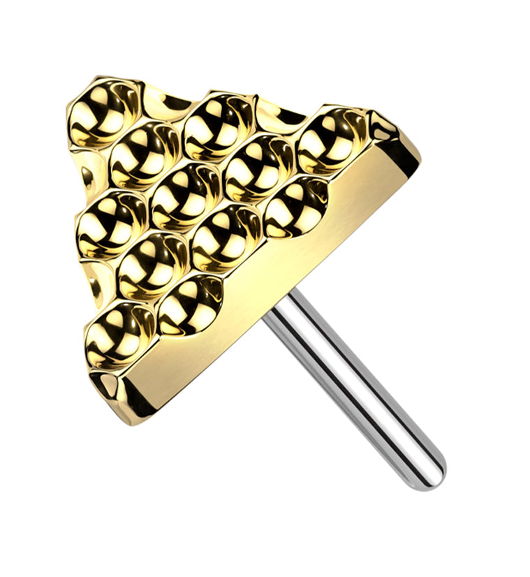 Triangular Pvd Gold PVD Beaded Triangle Titanium Threadless Top