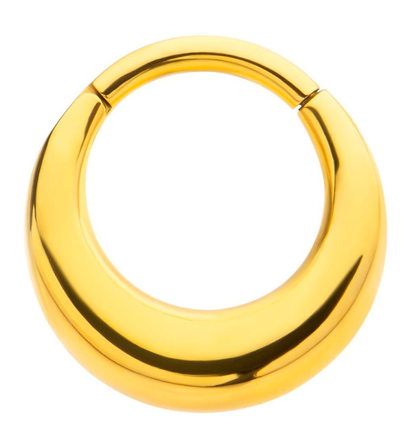 Gold PVD Broad Stainless Steel Hinged Segment Ring